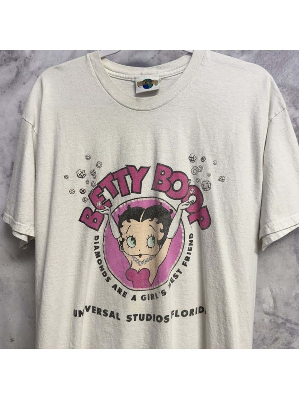 Vintage Betty Boop Universal Studios T Shirt Large L White Short Sleeve Y2K USA